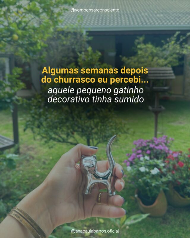 Às vezes não é o objeto que some
É a confiança que muda de lugar
⠀
O sumiço era pequeno
Mas a mensagem… sutil e profunda
⠀
Não foi sobre decepção
Foi sobre discernimento
Sobre olhar com mais clareza para quem está por perto
E seguir… com consciência
⠀
Porque o que é seu, sempre volta
De um jeito mais alinhado com quem você está se tornando
Para quem sente que já não cabe mais nos velhos papéis…
a Jornada Eu Soul Gratidão é um novo começo em presença
✨Comente “Eu Soul Gratidão” para mais detalhes 
🕯️ Já viveu algo assim?
Quando a intuição falou mais alto... ou a ausência disse tudo?
Compartilhe nos comentários ;)